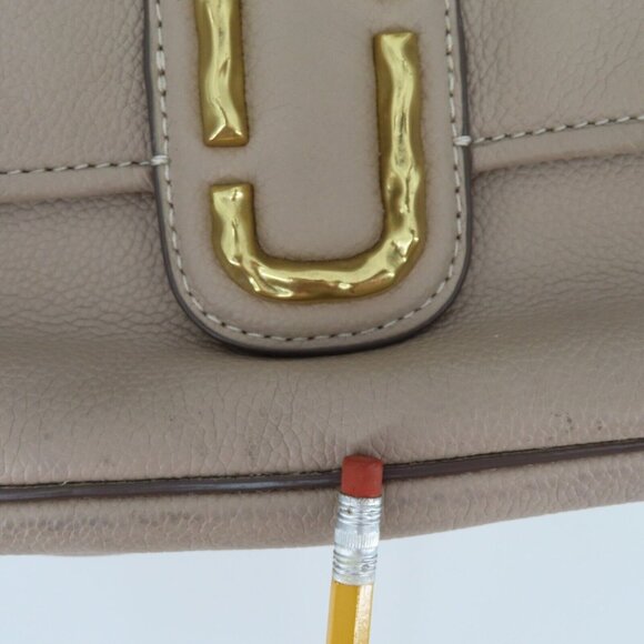 Marc Jacobs Interlock Beige Pebbled Leather Courier Messenger Crossbody Purse - Picture 4 of 16